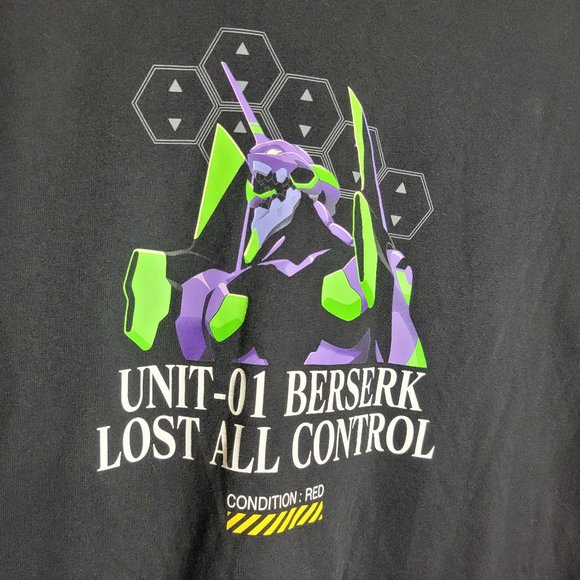 UNIQLO EVA Unit-01 Berserk Lost All Control Print T-Shirt Men's XS Black Multi - Picture 1 of 7
